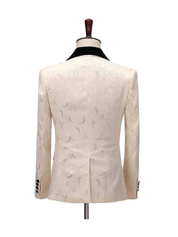Fashion Jacquard Single Breasted Men's Suit