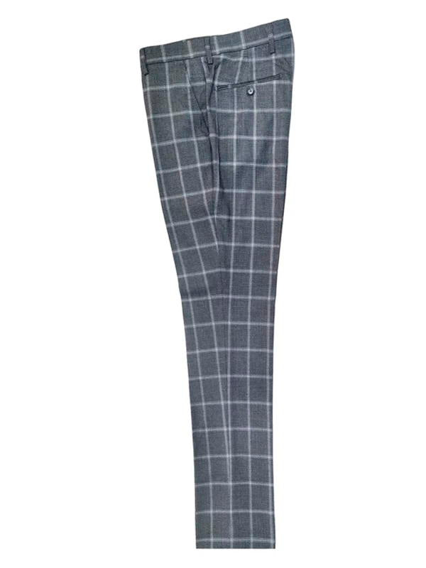 Grey 3 Piece Bespoke Single-breasted Plaid Slim Fit Suit