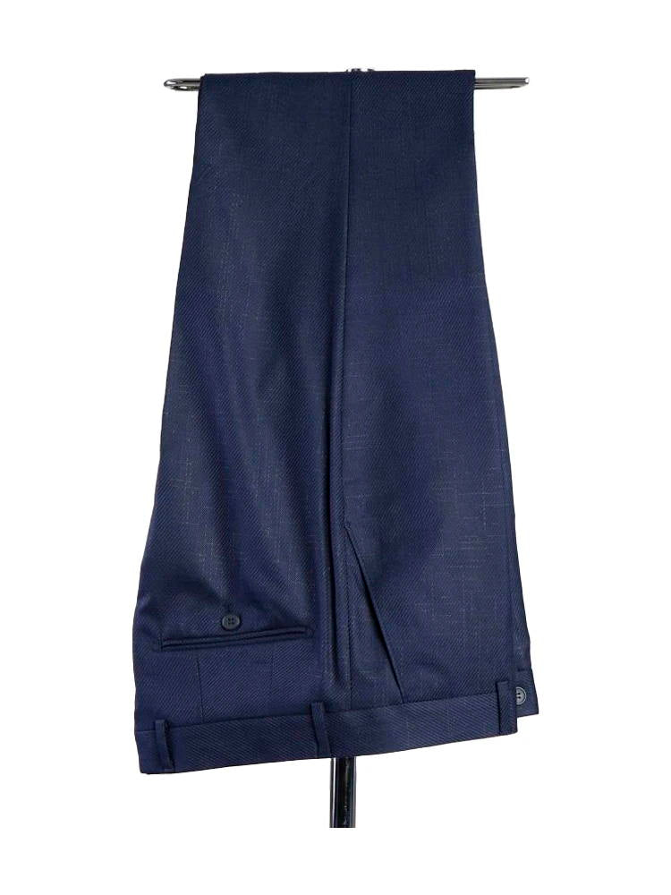 Navy Blue 3 Piece Handsome Suits With Shawl Lapel