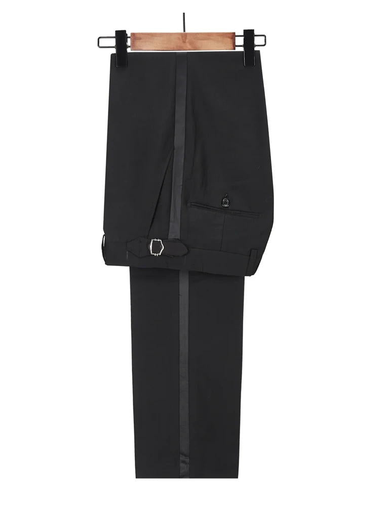 Sparkly Black 3 Piece Shawl Lapel Bespoke Suit