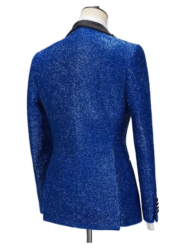 Royal Blue Three Piece Slim Fit Men's Suit