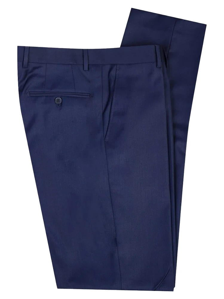 Navy Blue Peak Lapel Men's 3 Piece Suit