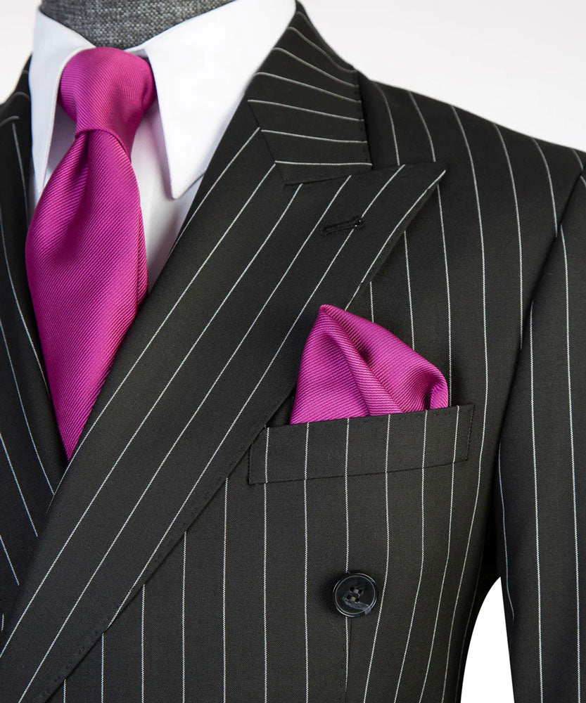 Black Stripe 2-piece Double-breasted Suit