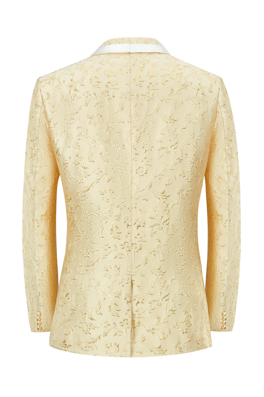 Light Yellow Shawl Lapel Single Breasted 2-piece Outfit