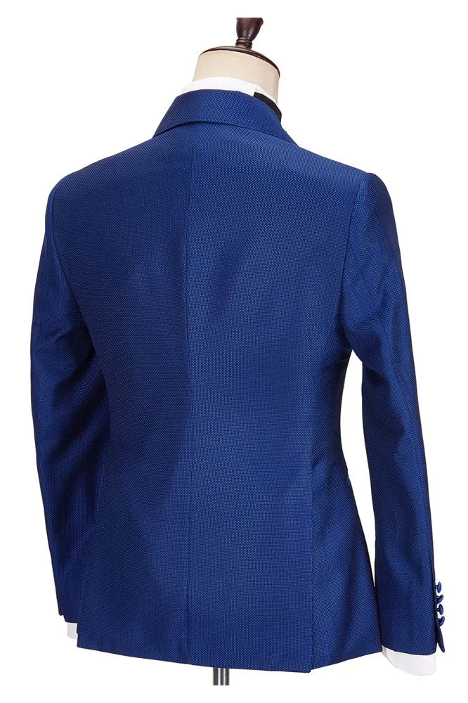 New Elegant Blue 2 Piece Peak Lapel Tuxedo