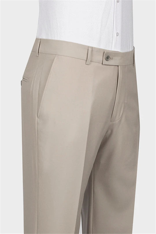 Khaki Double Breasted Slim Fit Bespoke Wedding Men Suits