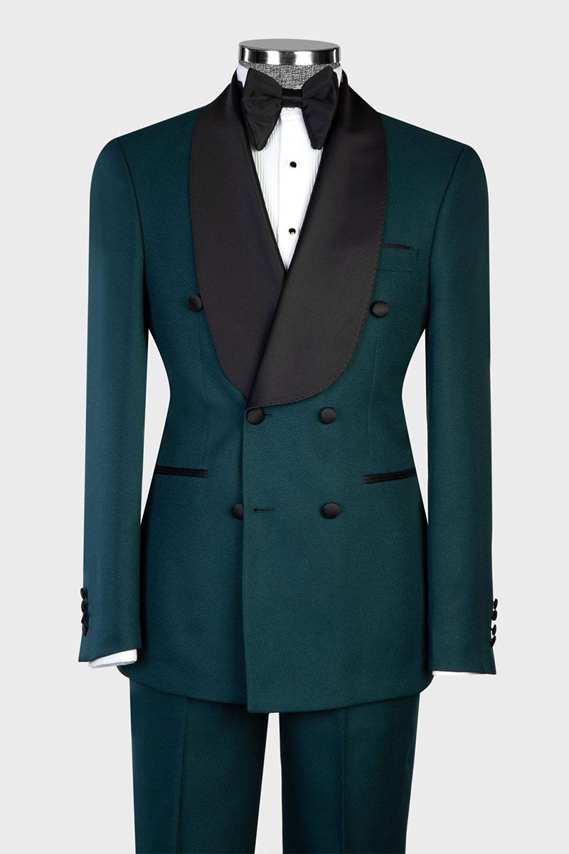 Green Double-breasted Shawl Lapel 2-piece Tuxedo