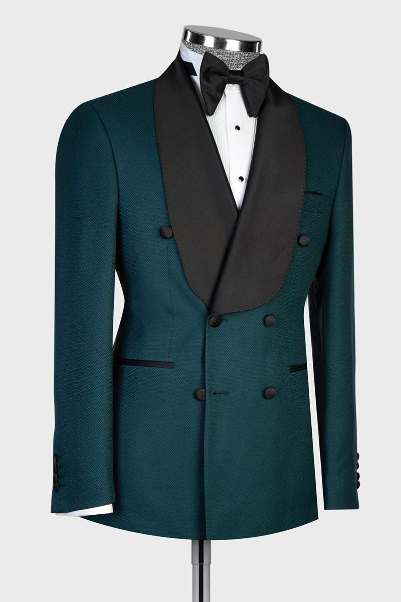 Green Double-breasted Shawl Lapel 2-piece Tuxedo