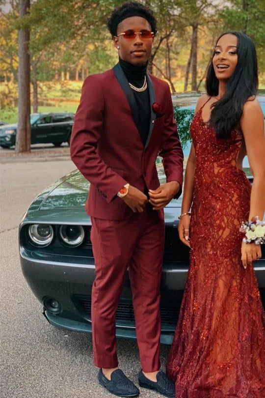 Shawl Lapel 2-piece Single Breasted Red Tuxedo