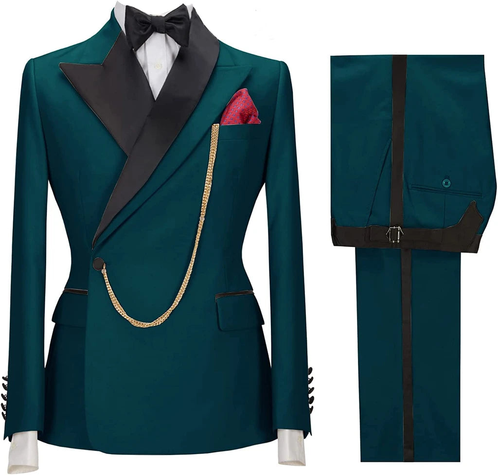 Peaked Lapel Designer Prom Suit Formal Wear