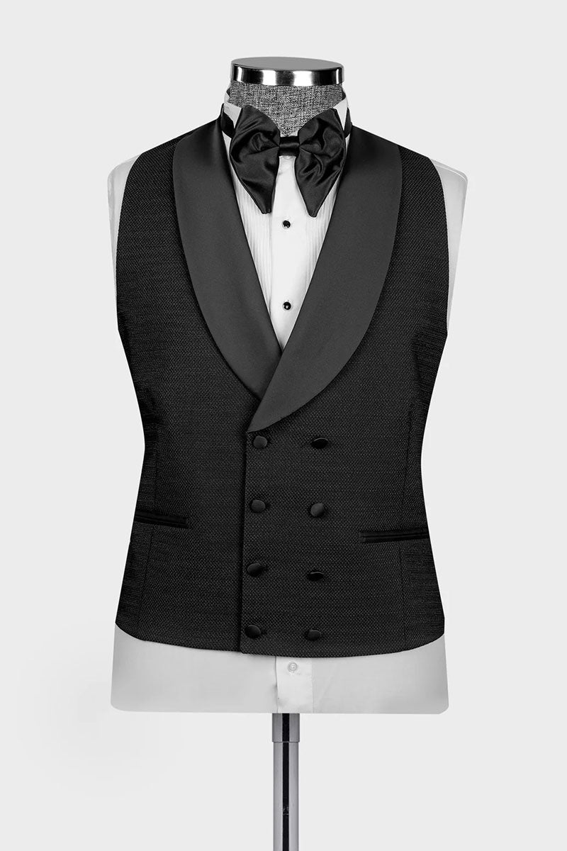 Black 3-piece Shawl Lapel Single Breasted Tuxedo