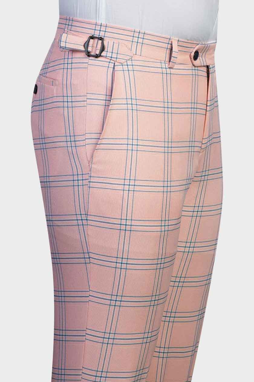 Men's Plaid 2-piece Suit in Pink