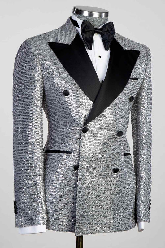 Sequins Double-breasted 2-piece Blazer Tuxedo