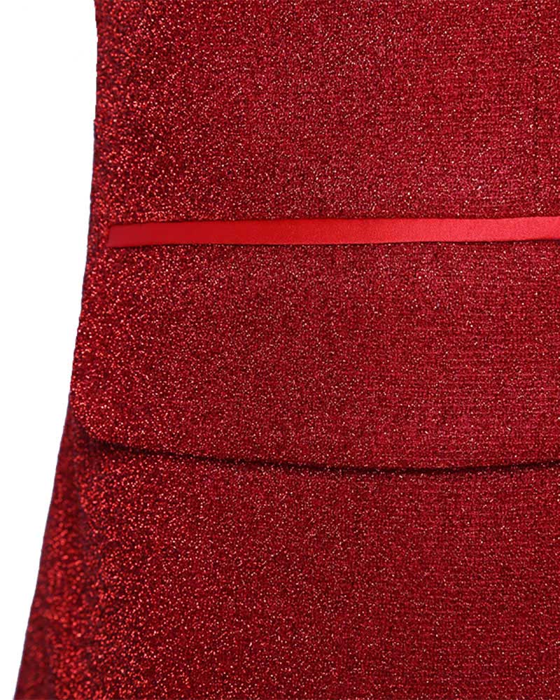 Sharkling Red Shawl Lapel Single Breasted Two-piece Men Suit for Prom Wedding Suits