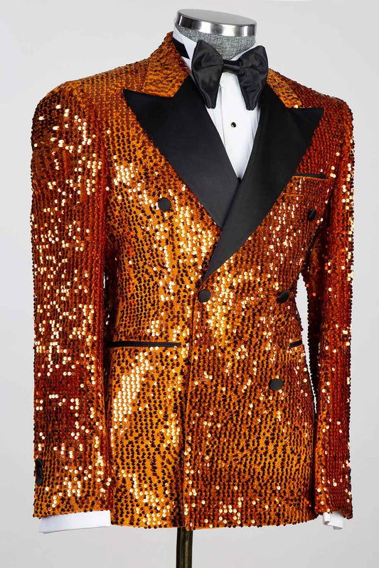Sequins Double-breasted 2-piece Blazer Tuxedo
