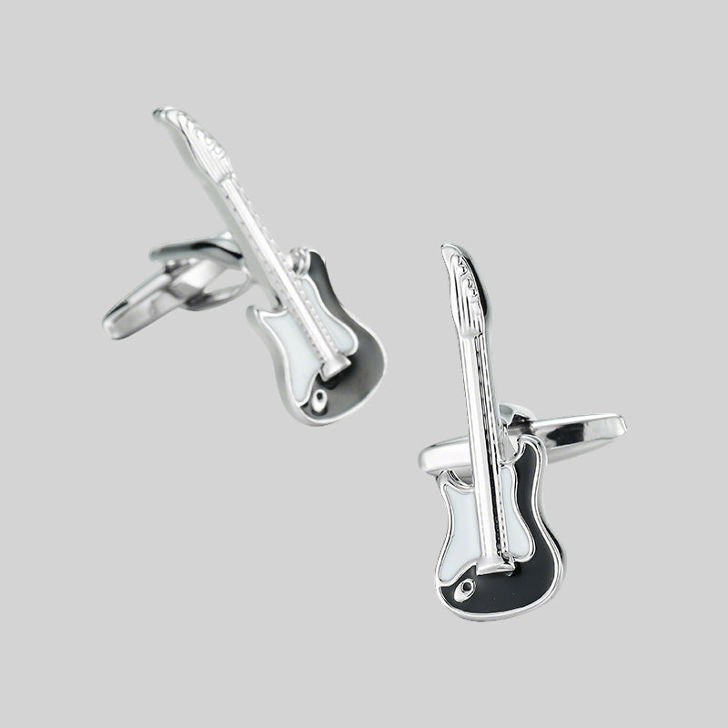 Men’s Silver Guitar Cufflinks