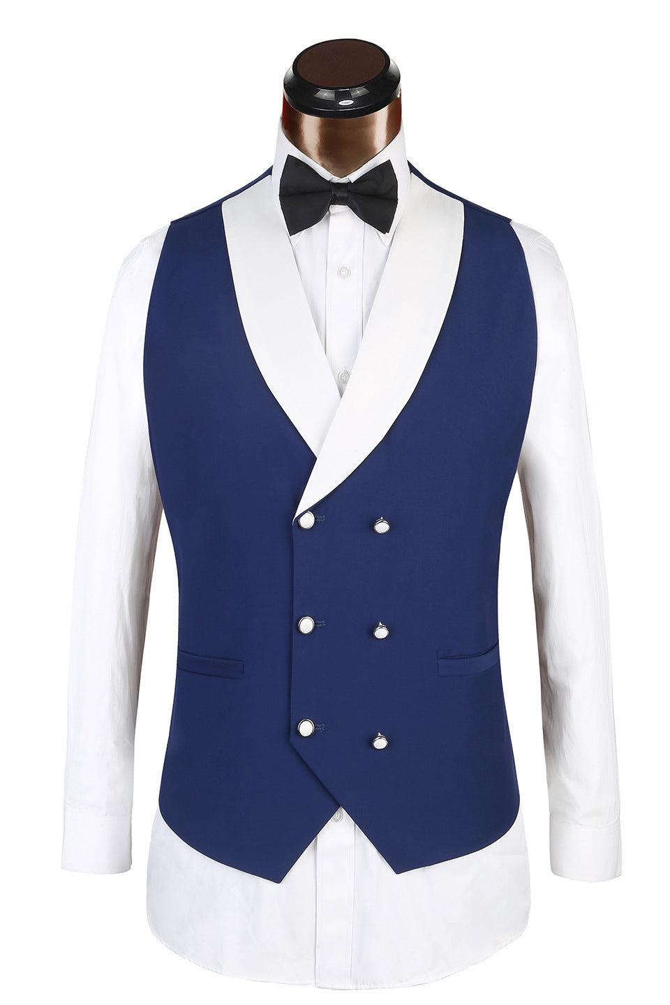 3-piece Classic Shawl Lapel Blue Tuxedo