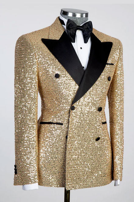 Sequins Double-breasted 2-piece Blazer Tuxedo