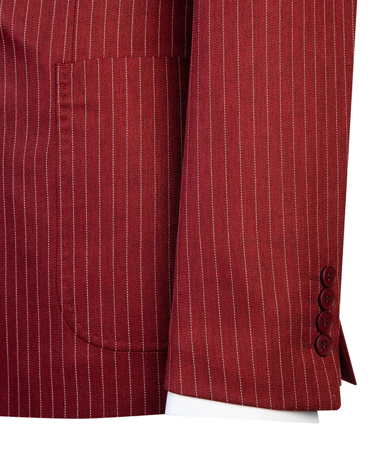 Red 2-piece Double-breasted Shawl Lapel Suit