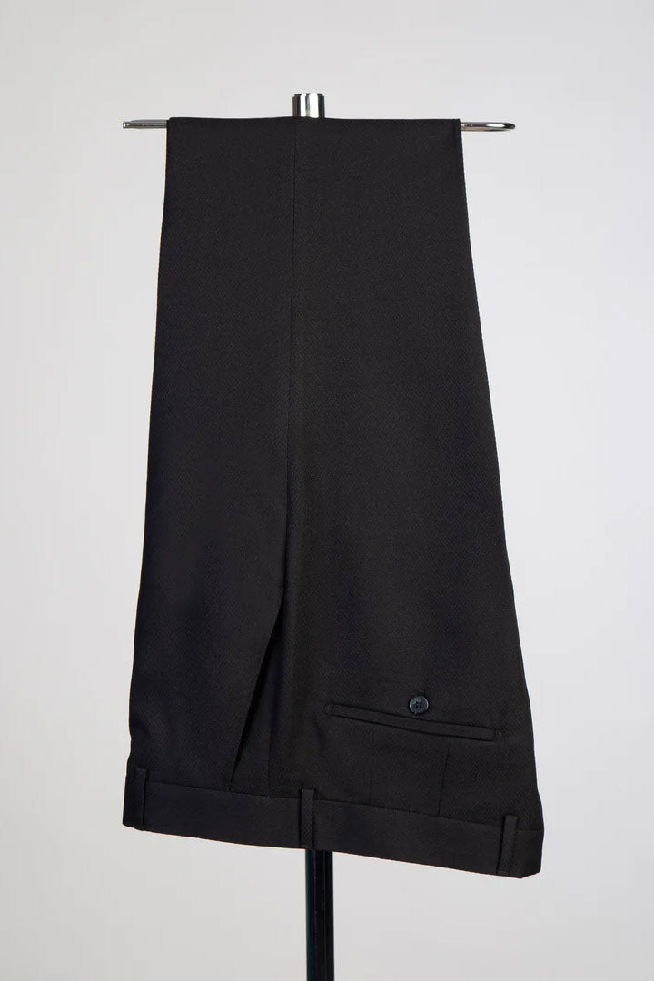 Men's Peak Lapel 3-piece Suit in Black