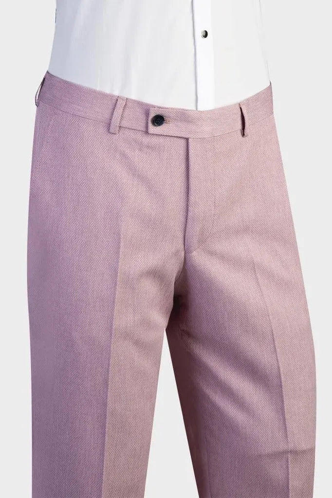 Mauve 2-piece Double-breasted Suit with Belt