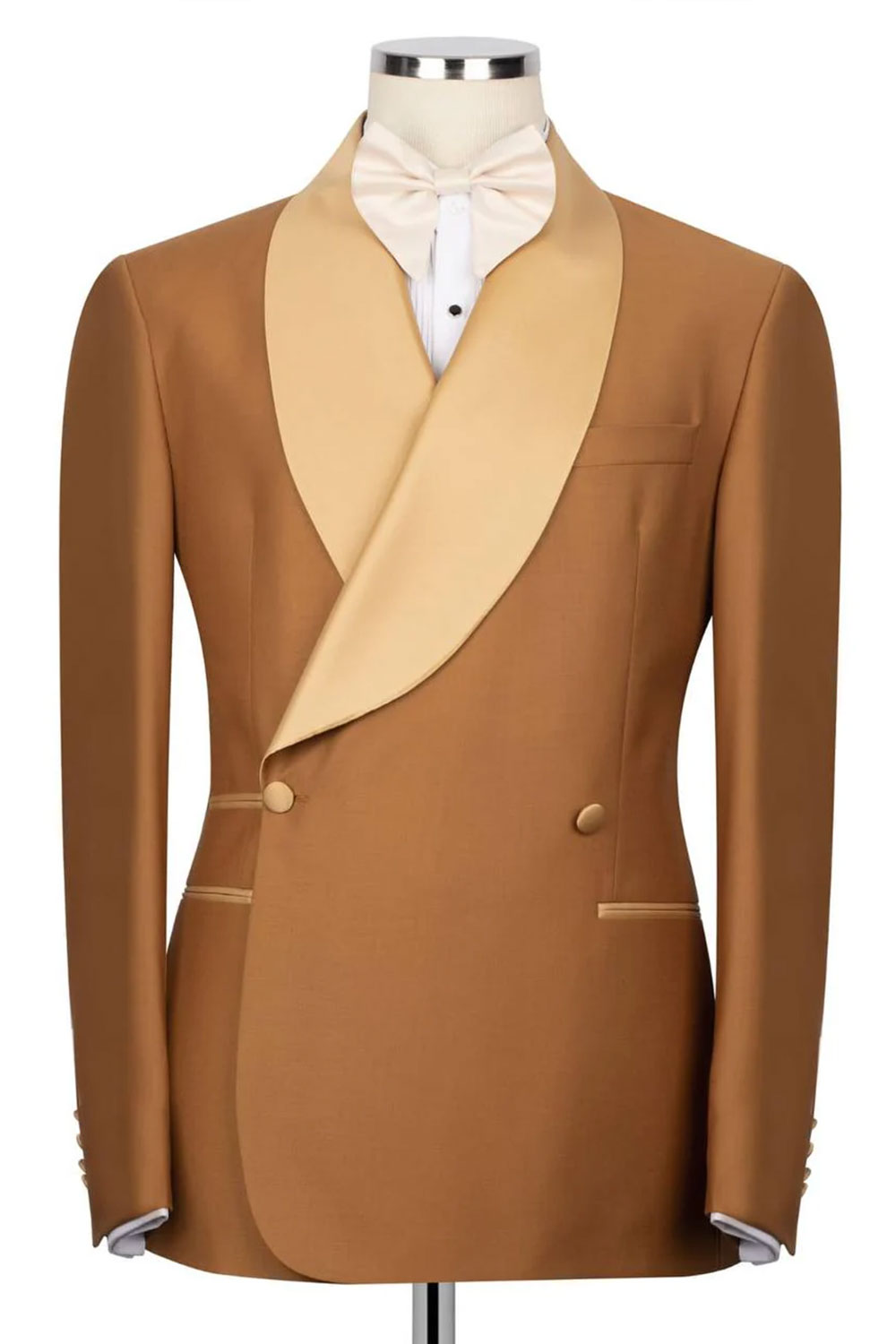 Brown Double-breasted 2-Piece Tuxedo for Men
