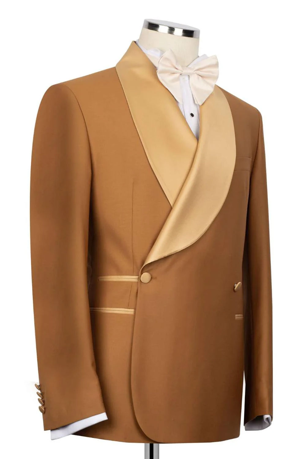 Brown Double-breasted 2-Piece Tuxedo for Men