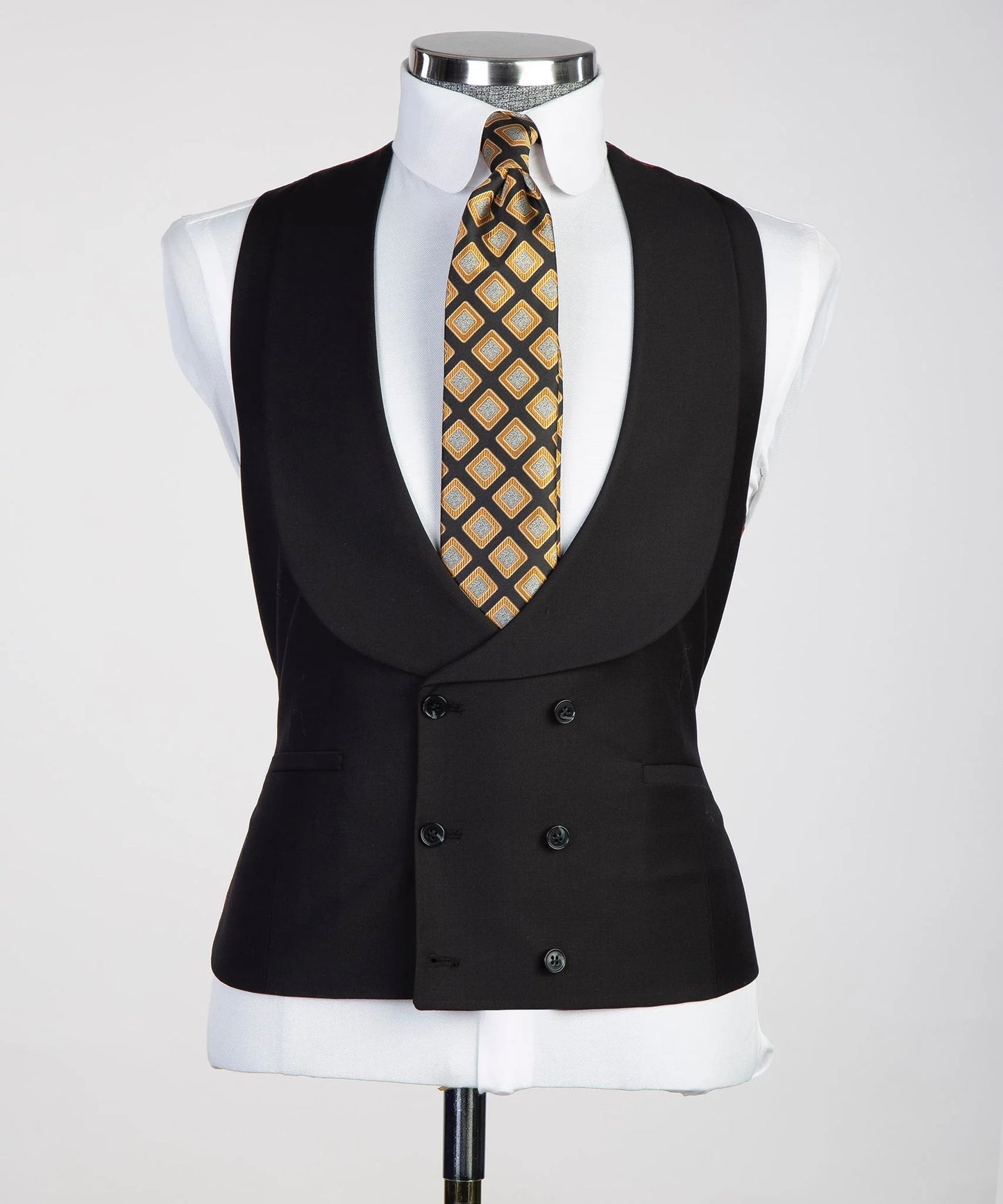 Black Wide Peak Lapel 3-piece Formal Men's Suits