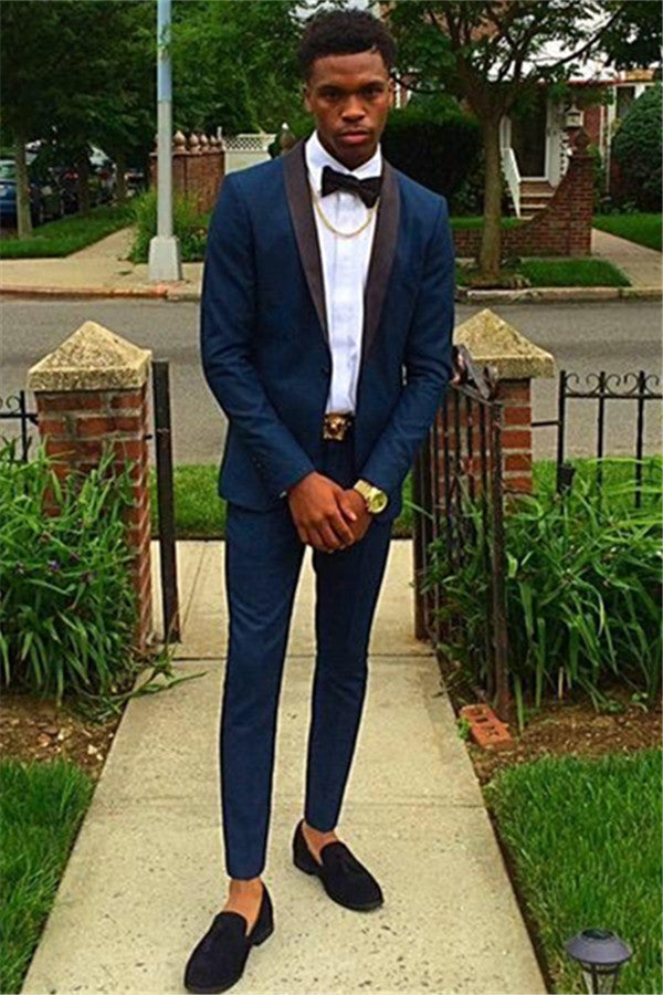 Navy Blue Classic 2-Piece Men's Suit for Prom