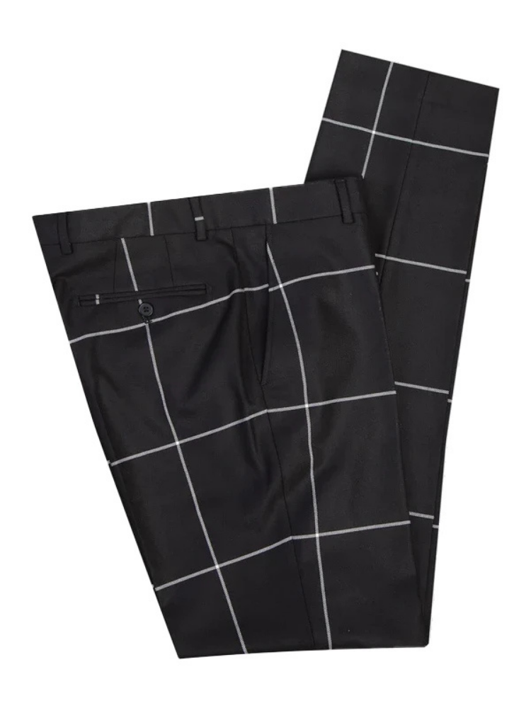 Classic Casual Black Wide Window Two Piece Peak Lapel Slim Fit Wedding Men Suits