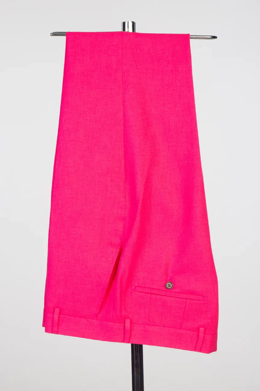 Hot Pink 2-piece Double-breasted Peak Lapel Tuxedo