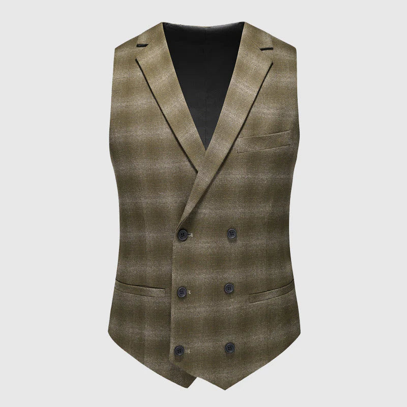 Light Green Plaid Peaked Lapel 3-piece Men Prom Suits