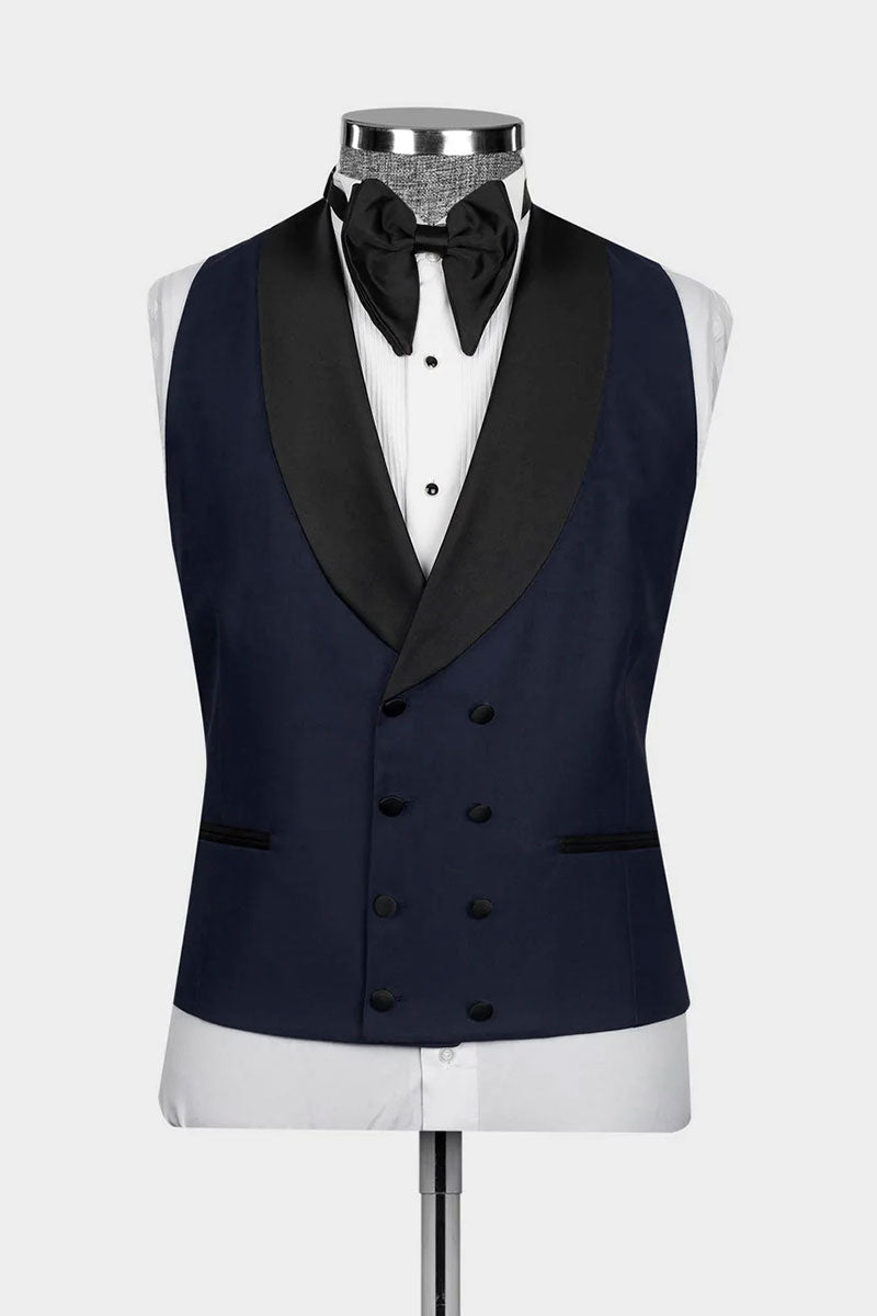 Navy 3-piece Shawl Lapel Single Breasted Tuxedo
