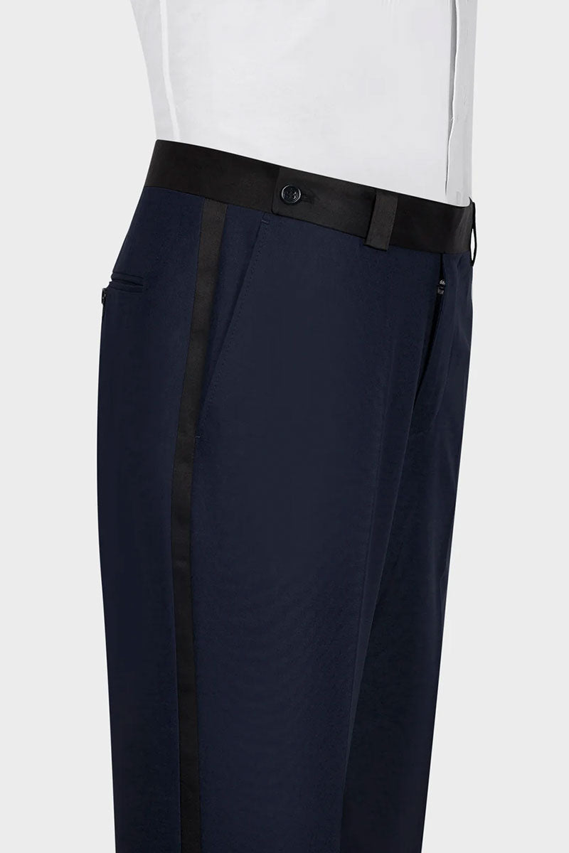 Navy Blue 3-piece Shawl Lapel Single Breasted Tuxedo