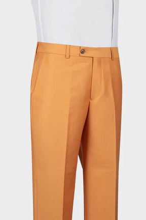 Latest Peaked Lapel Orange Double Breasted Suit for Prom