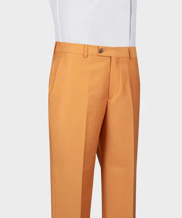 Latest Peaked Lapel Orange Double Breasted Suit for Prom