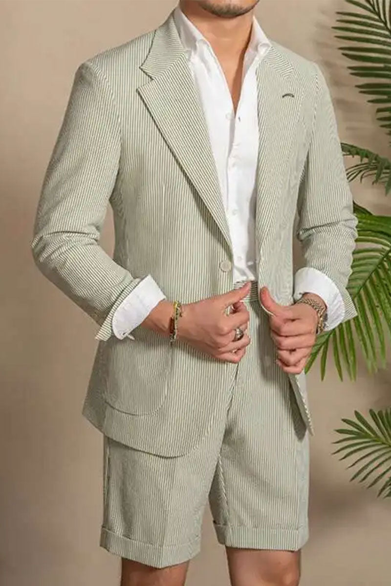 Light Green 2-piece Single-breasted Summer Suit