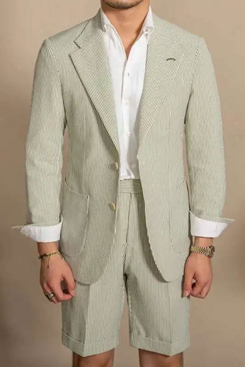 Light Green 2-piece Single-breasted Summer Suit