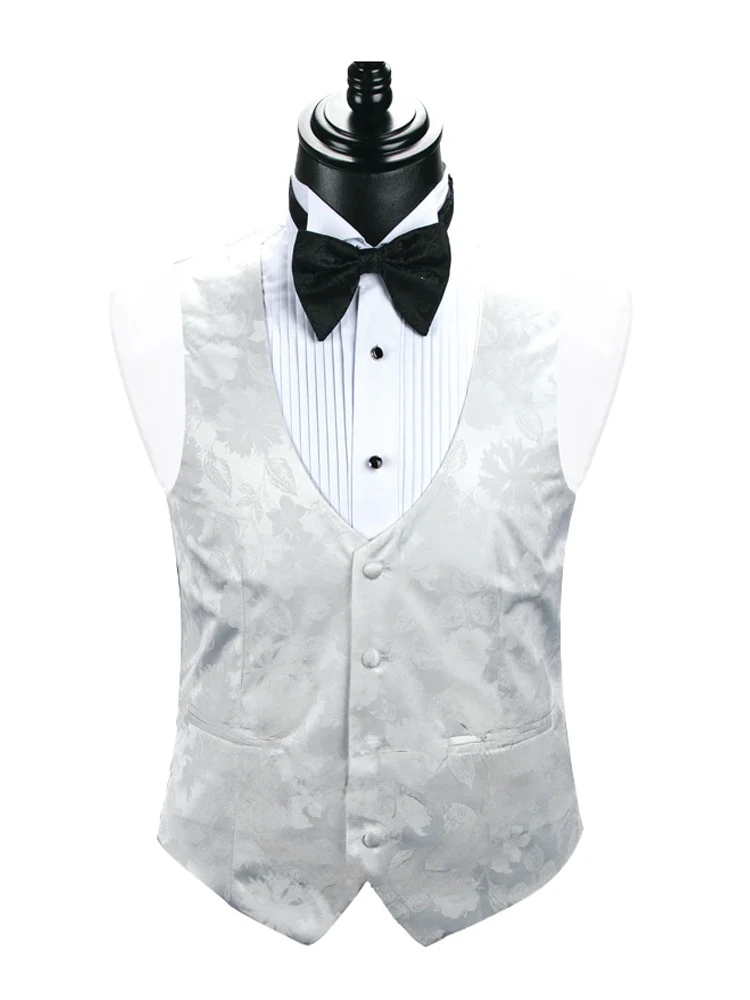 3 Piece Notch Lapel Floral Pattern Dinner Prom Wedding Men Suits