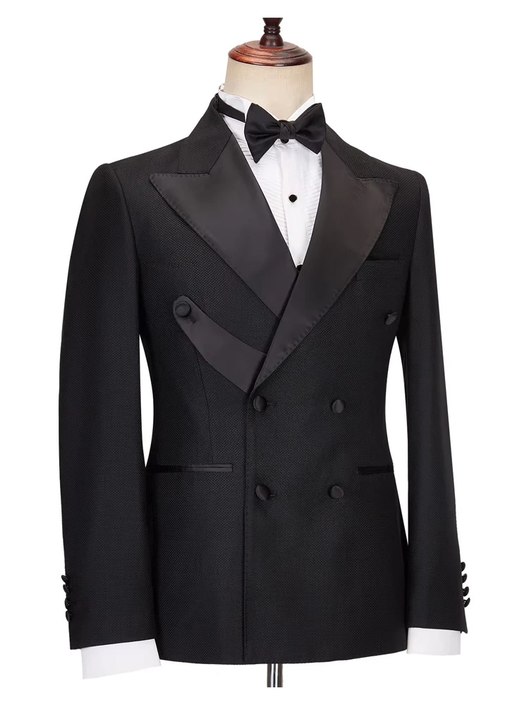 Fashion Black 2 Piece Peak Lapel Special Design Tuxedo