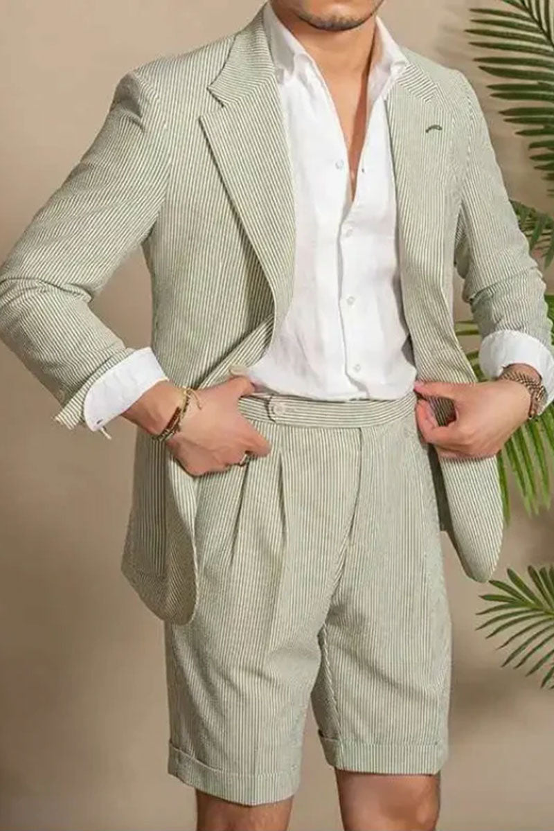 Light Green 2-piece Single-breasted Summer Suit