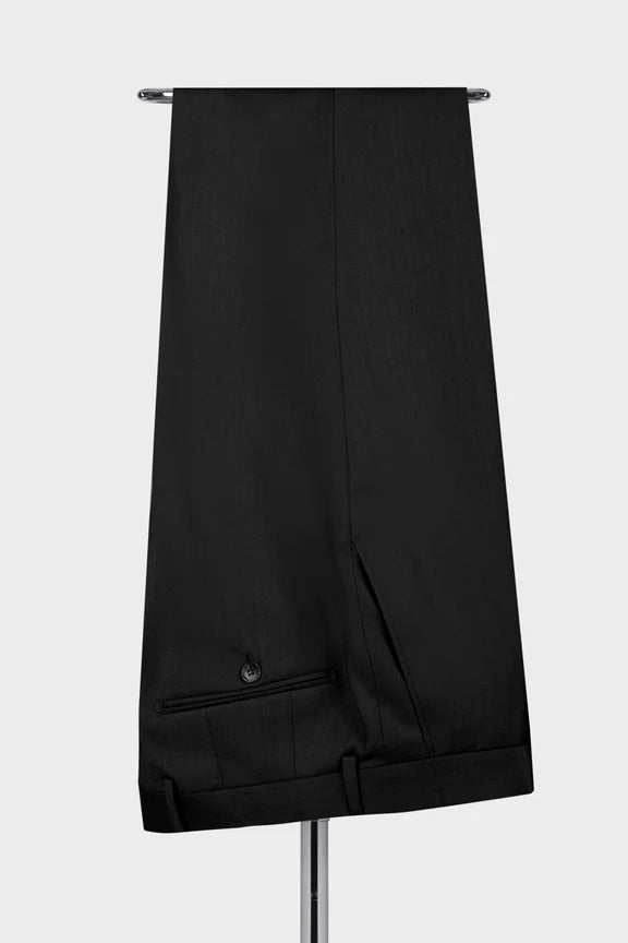 Latest Peaked Lapel Black Double Breasted Suit for Prom
