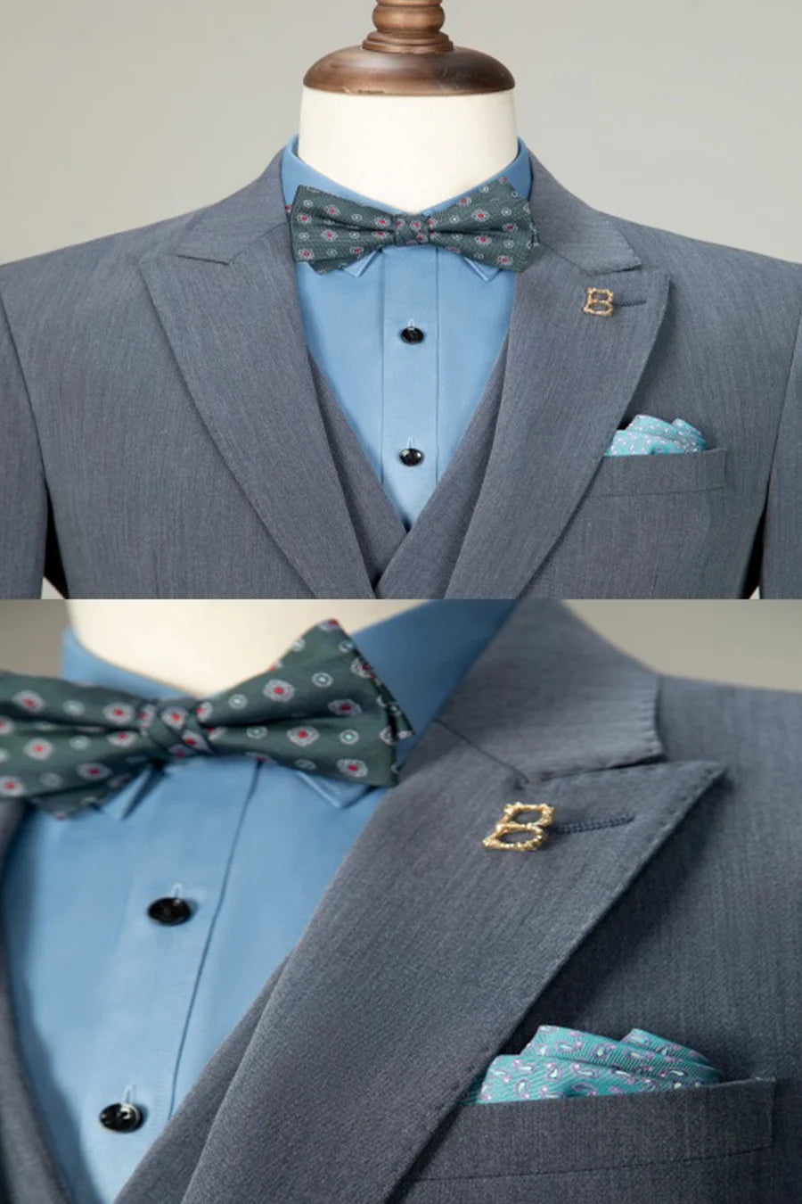 Ink Blue Notched Lapel Prom Suit Two Pieces Formal Suit for Groom