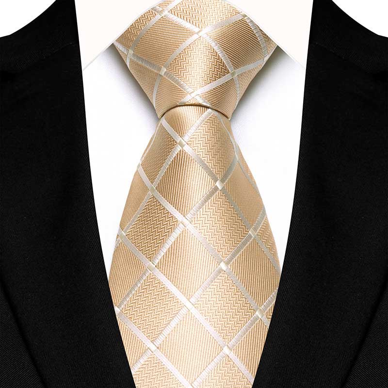 Champagne Checkered Tie