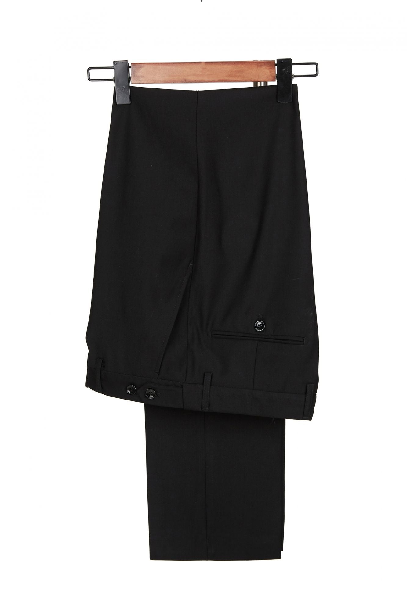 Bespoke Black-and-Gray Cruciform Peaked Lapel Double Breasted Men Suits