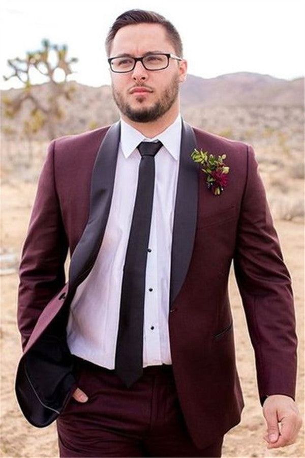 Bespoke Burgundy Mens Suit Groom Suit Wedding Suits for Groom Tuxedos