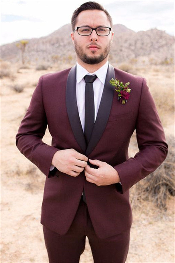 Bespoke Burgundy Mens Suit Groom Suit Wedding Suits for Groom Tuxedos
