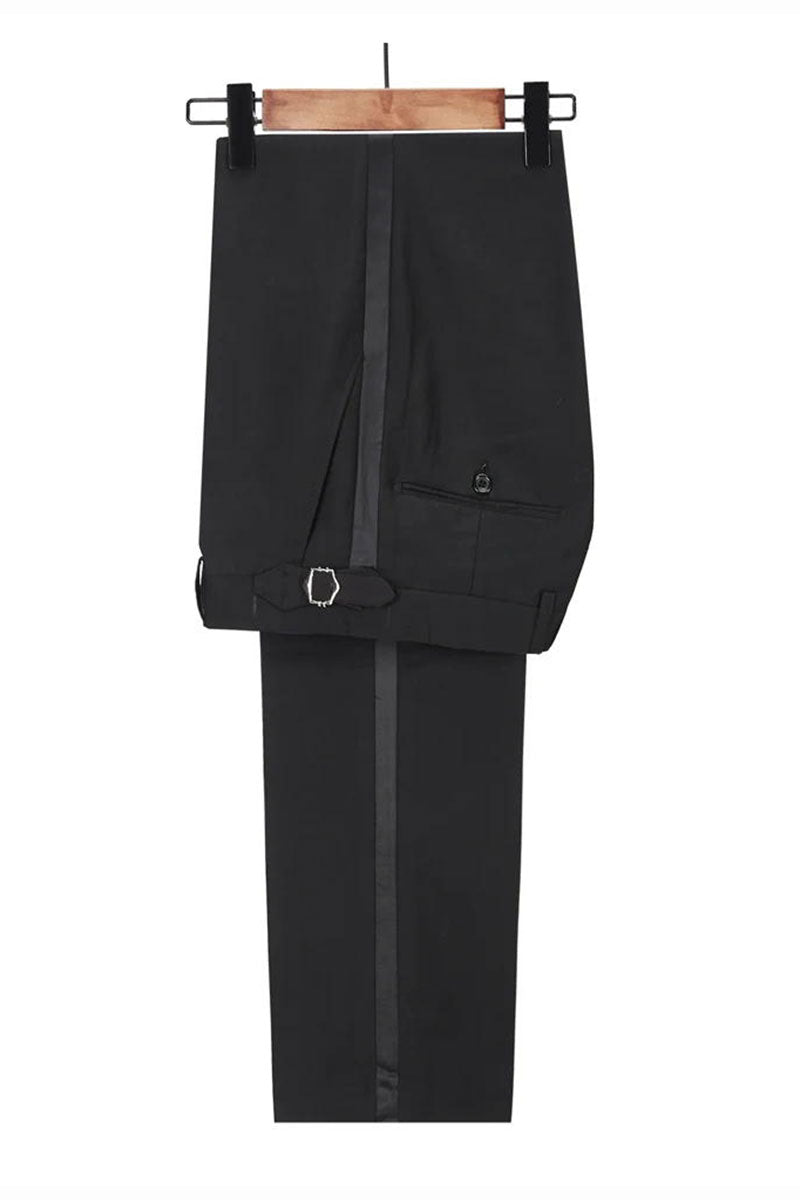 Sparkly Black 3 Piece Shawl Lapel Bespoke Suit