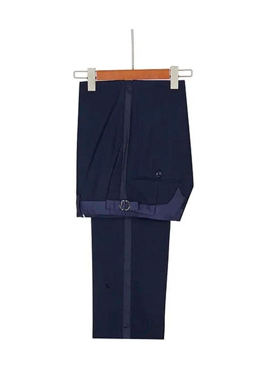 Navy Blue 2 Piece Jacquard Peaked Lapel Floral Tuxedo
