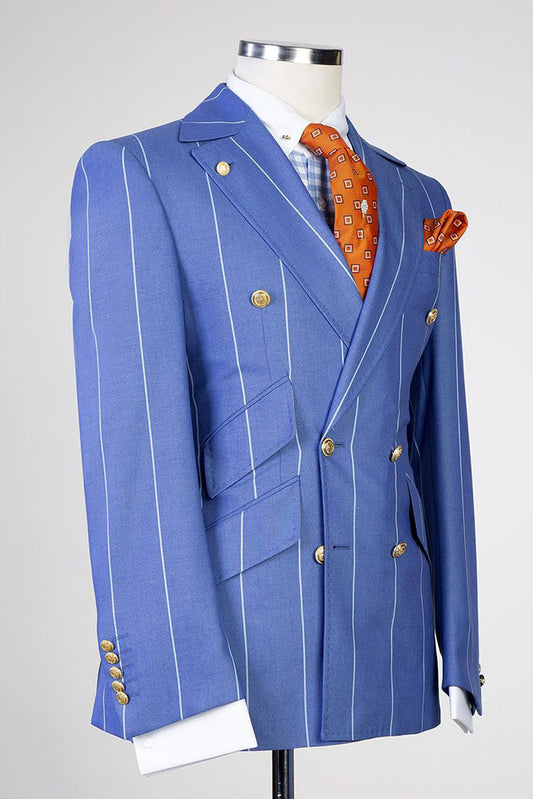 Striped Double-breasted 2-piece Suit